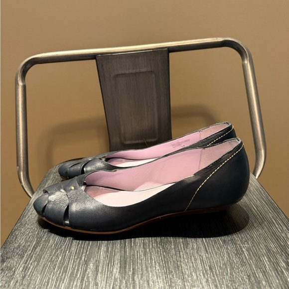 J. Jill Navy Peep-Toe Flats Size 6 - Picture 6 of 12